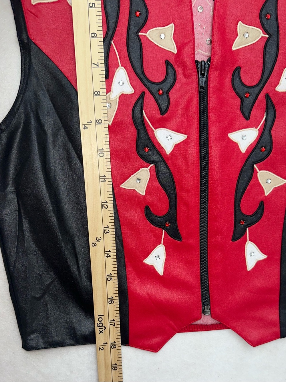 Vintage 1849 Authentic Ranchwear Women Small Western Show Vest Red Black - Picture 13 of 13